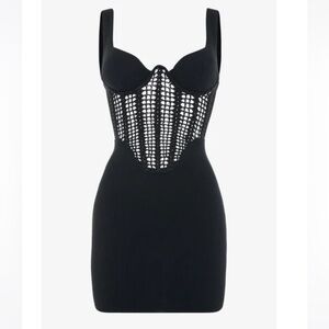 NWT Heiress Beverly Hills Black Crotchet Corset Mini Dress - Size XL